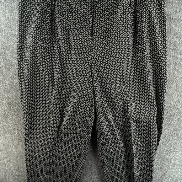 Talbots Classic Fit Stretch Pants 18W Plus Black White Geometric Women Short - Picture 1 of 16